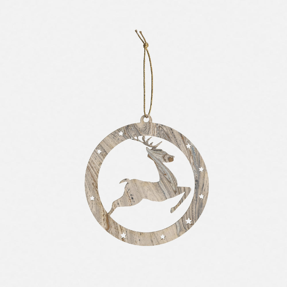 Pallina di Natale - Renna<br>Collezione Marmi