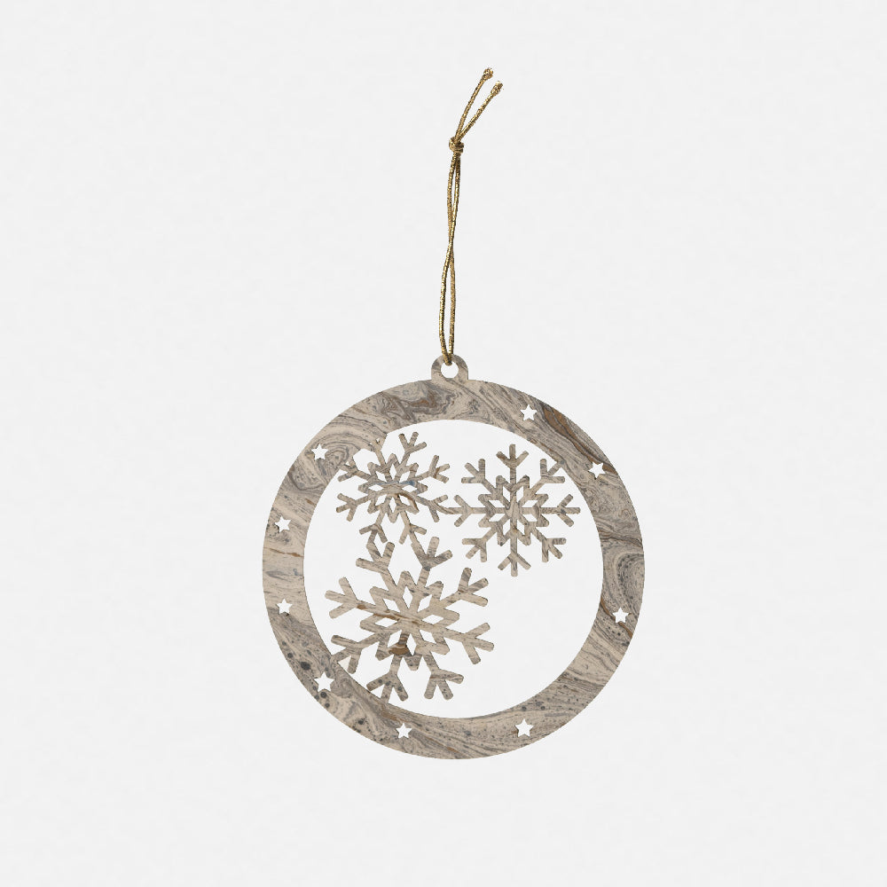 Pallina di Natale - Fiocco di neve<br>Collezione Marmi