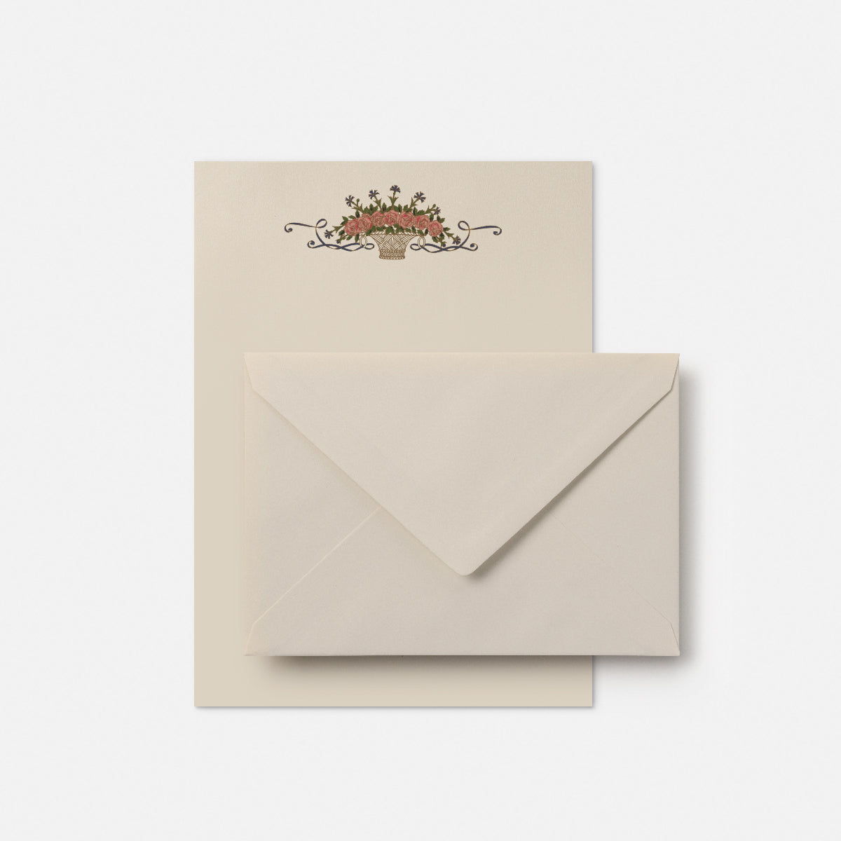 Carta da lettere - Cesto di rose<br>Collezione Floreale