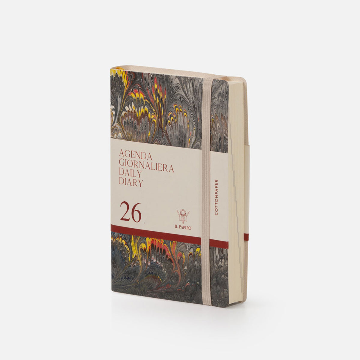 Agenda giornaliera cottonpaper con elastico - Pavoni