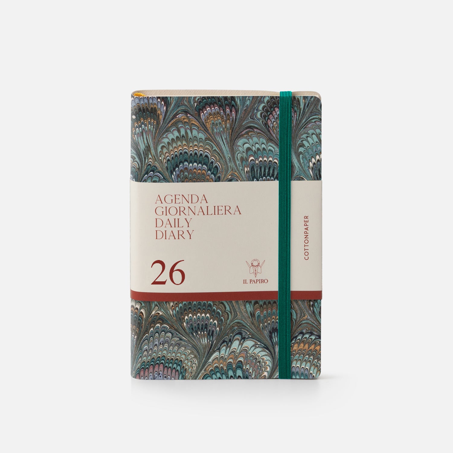 Cottonpaper daily diary with elastic - Peacocks