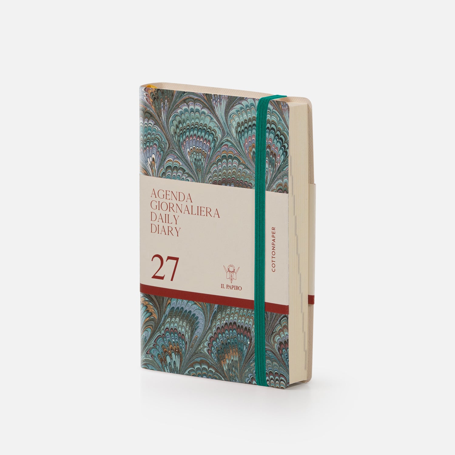 Agenda giornaliera cottonpaper con elastico - Pavoni