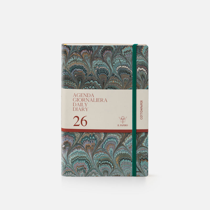 Cottonpaper daily diary with elastic - Peacocks