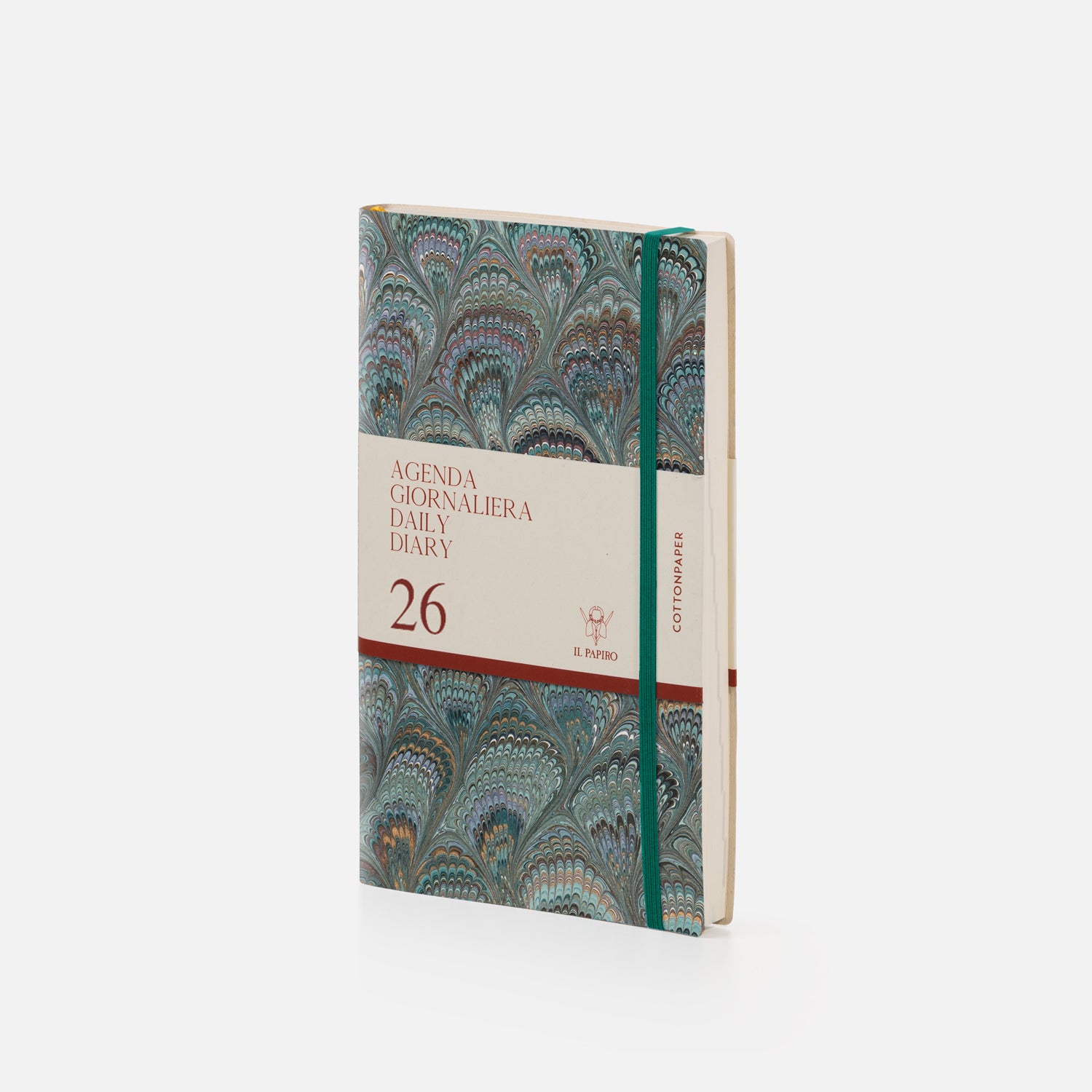 Cottonpaper daily diary with elastic - Peacocks