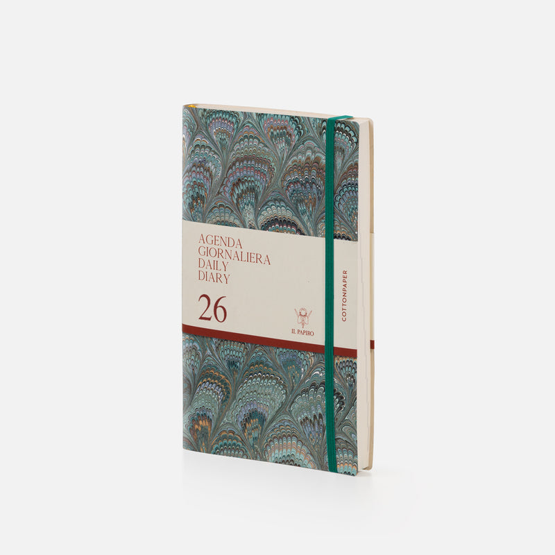 Cottonpaper daily diary with elastic - Peacocks