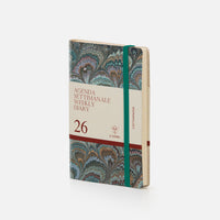Cottonpaper weekly diary with elastic - Peacocks