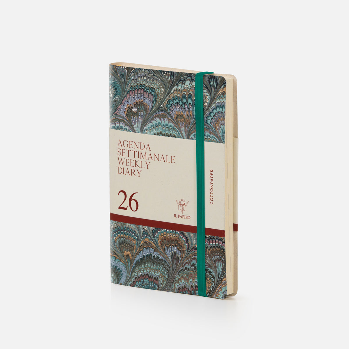 Agenda settimanale cottonpaper con elastico - Pavoni