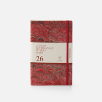 Cottonpaper weekly diary with elastic - Peacocks