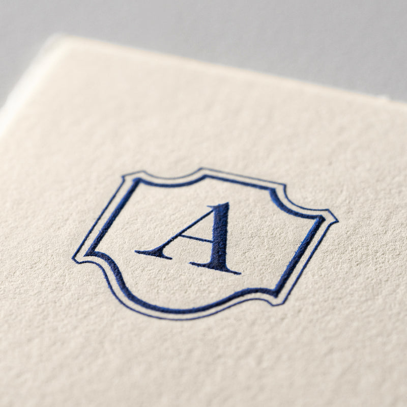 Single card/Invitation - LG - Embossed initials