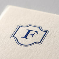 Single card/Invitation - LG - Embossed initials