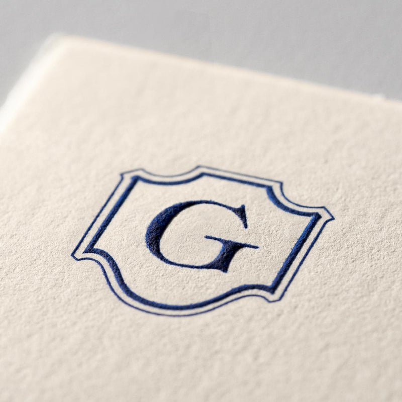 Single card/Invitation - LG - Embossed initials