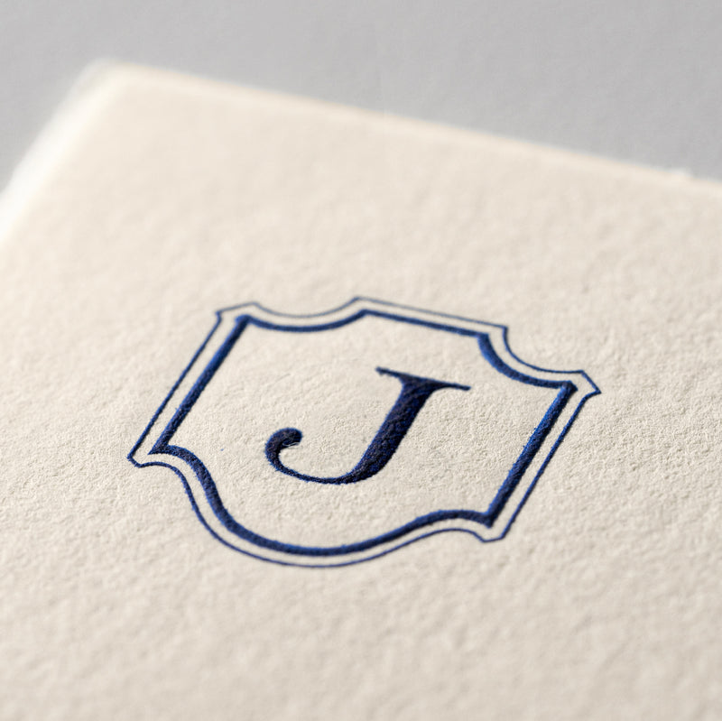 Single card/Invitation - LG - Embossed initials