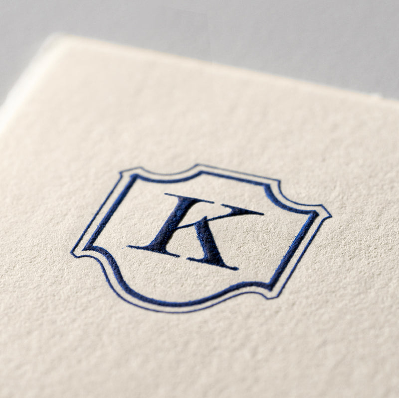 Single card/Invitation - LG - Embossed initials