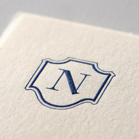 Single card/Invitation - LG - Embossed initials