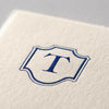 Single card/Invitation - LG - Embossed initials