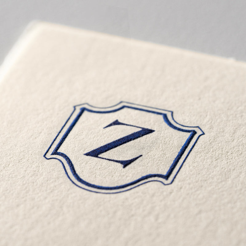 Single card/Invitation - LG - Embossed initials