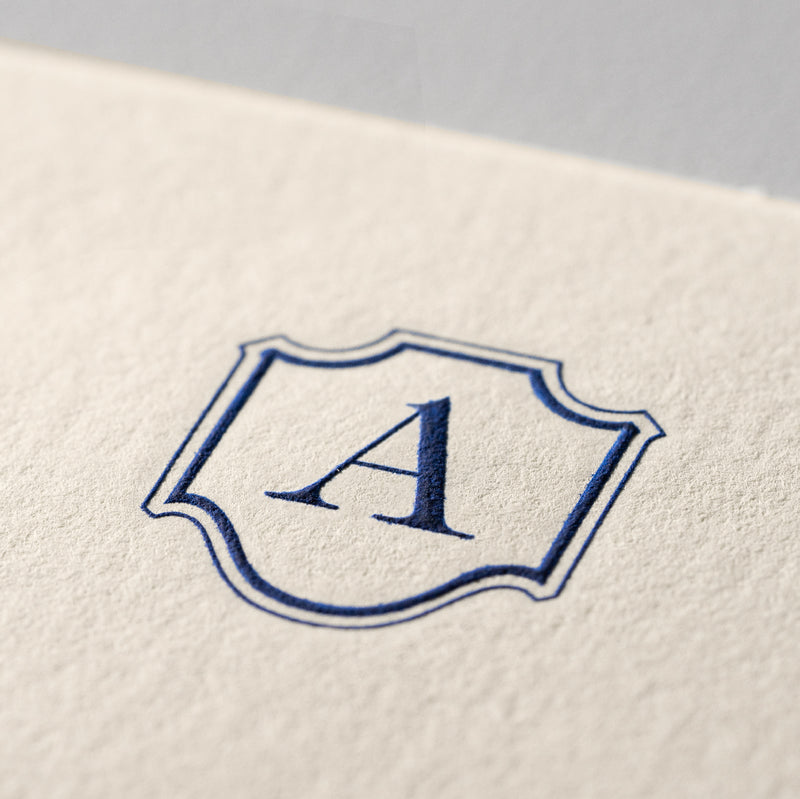 Single card/Invitation - SM - Embossed initials (A-Z)