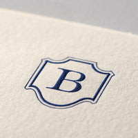 Single card/Invitation - SM - Embossed initials (A-Z)