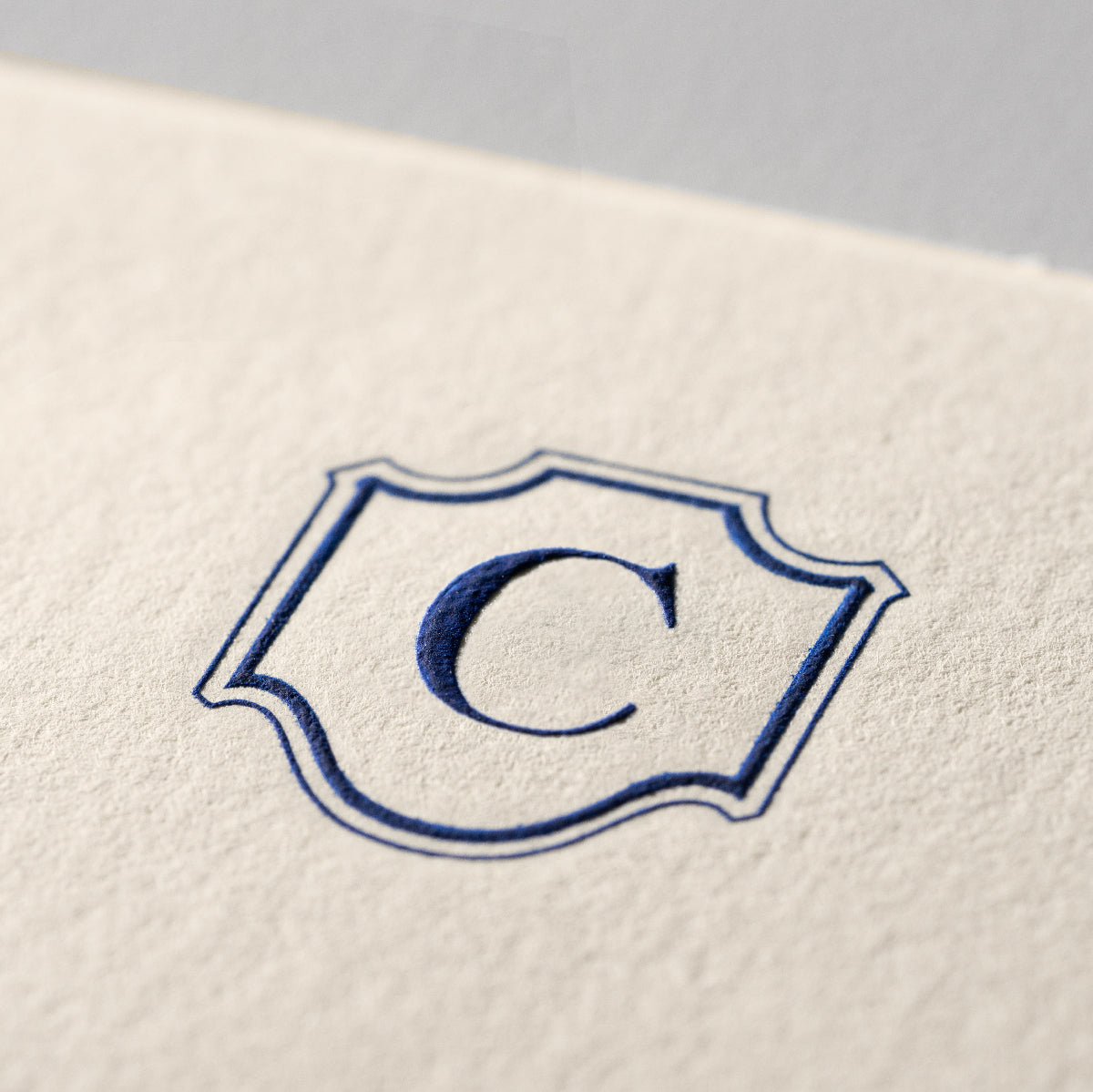 Single card/Invitation - SM - Embossed initials (A-Z)