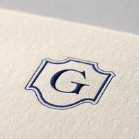 Single card/Invitation - SM - Embossed initials (A-Z)