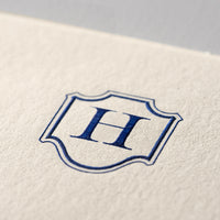 Single card/Invitation - SM - Embossed initials (A-Z)