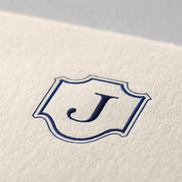 Single card/Invitation - SM - Embossed initials (A-Z)