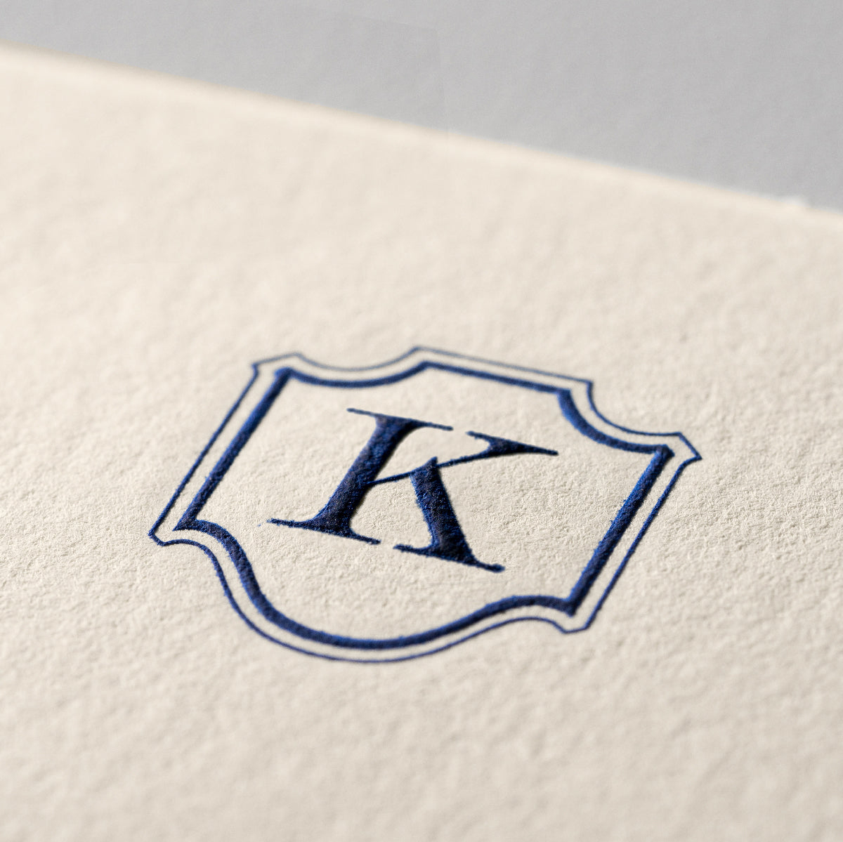 Single card/Invitation - SM - Embossed initials (A-Z)