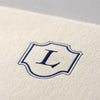 Single card/Invitation - SM - Embossed initials (A-Z)