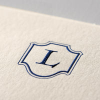 Single card/Invitation - SM - Embossed initials (A-Z)