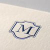 Single card/Invitation - SM - Embossed initials (A-Z)