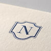 Single card/Invitation - SM - Embossed initials (A-Z)