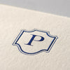 Single card/Invitation - SM - Embossed initials (A-Z)