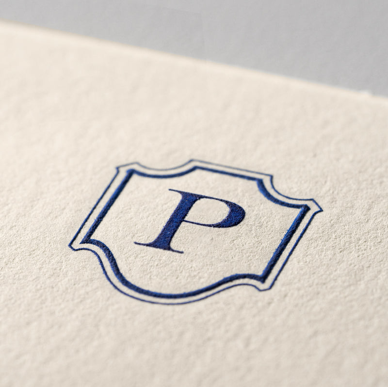 Single card/Invitation - SM - Embossed initials (A-Z)