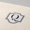 Single card/Invitation - SM - Embossed initials (A-Z)