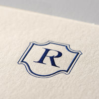 Single card/Invitation - SM - Embossed initials (A-Z)