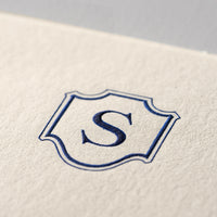 Single card/Invitation - SM - Embossed initials (A-Z)