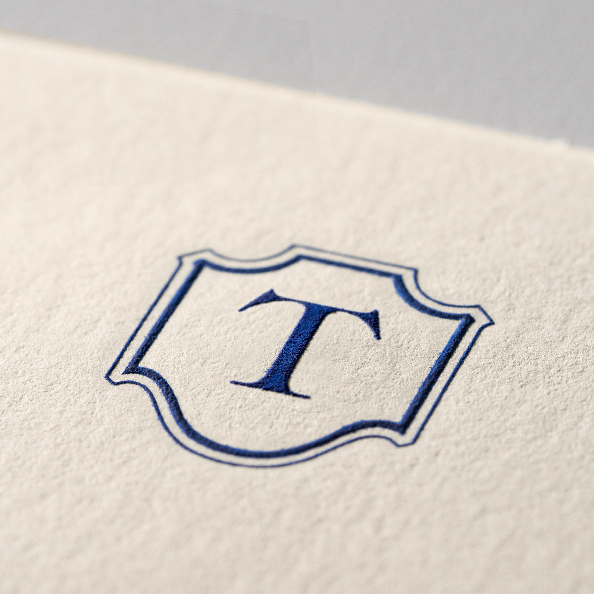 Single card/Invitation - SM - Embossed initials (A-Z)