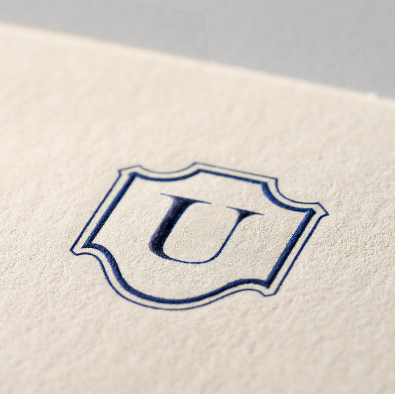 Single card/Invitation - SM - Embossed initials (A-Z)