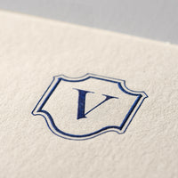 Single card/Invitation - SM - Embossed initials (A-Z)