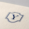 Single card/Invitation - SM - Embossed initials (A-Z)