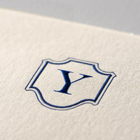 Single card/Invitation - SM - Embossed initials (A-Z)