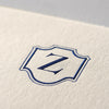 Single card/Invitation - SM - Embossed initials (A-Z)