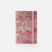 Cottonpaper cover notebook with elastic - Peacocks