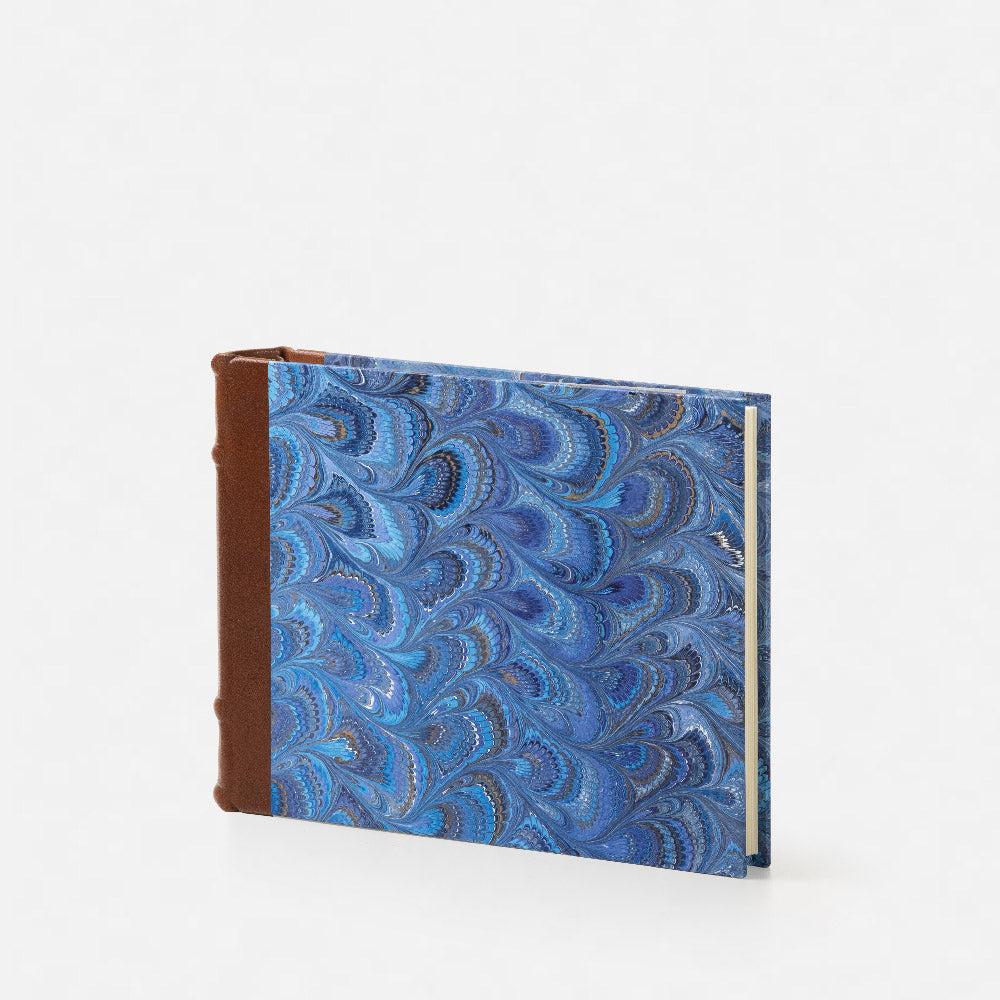 Paper photo album with leather spine - Peacocks