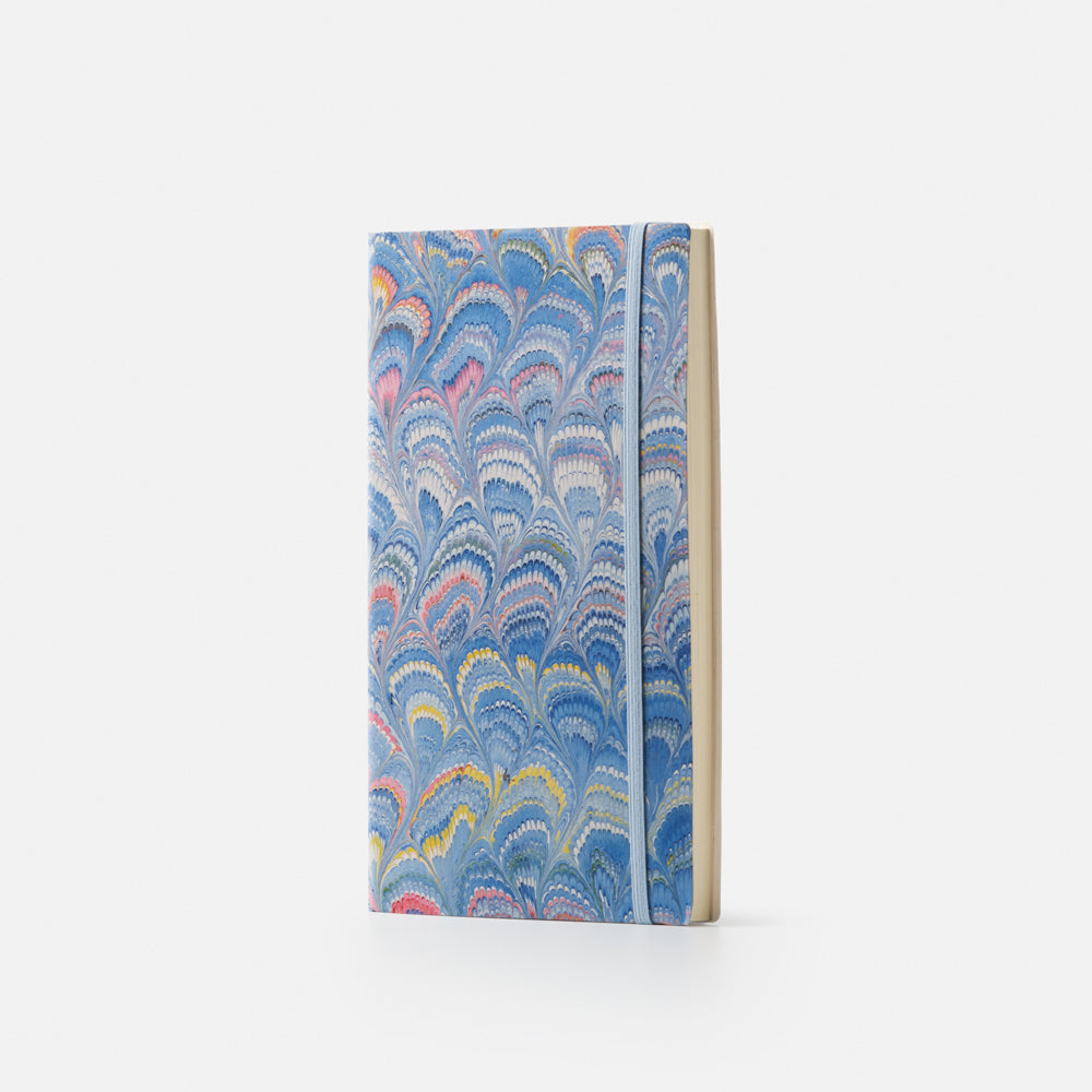 Cottonpaper cover notebook with elastic - Peacocks