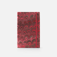 Cottonpaper cover notebook with elastic - Peacocks