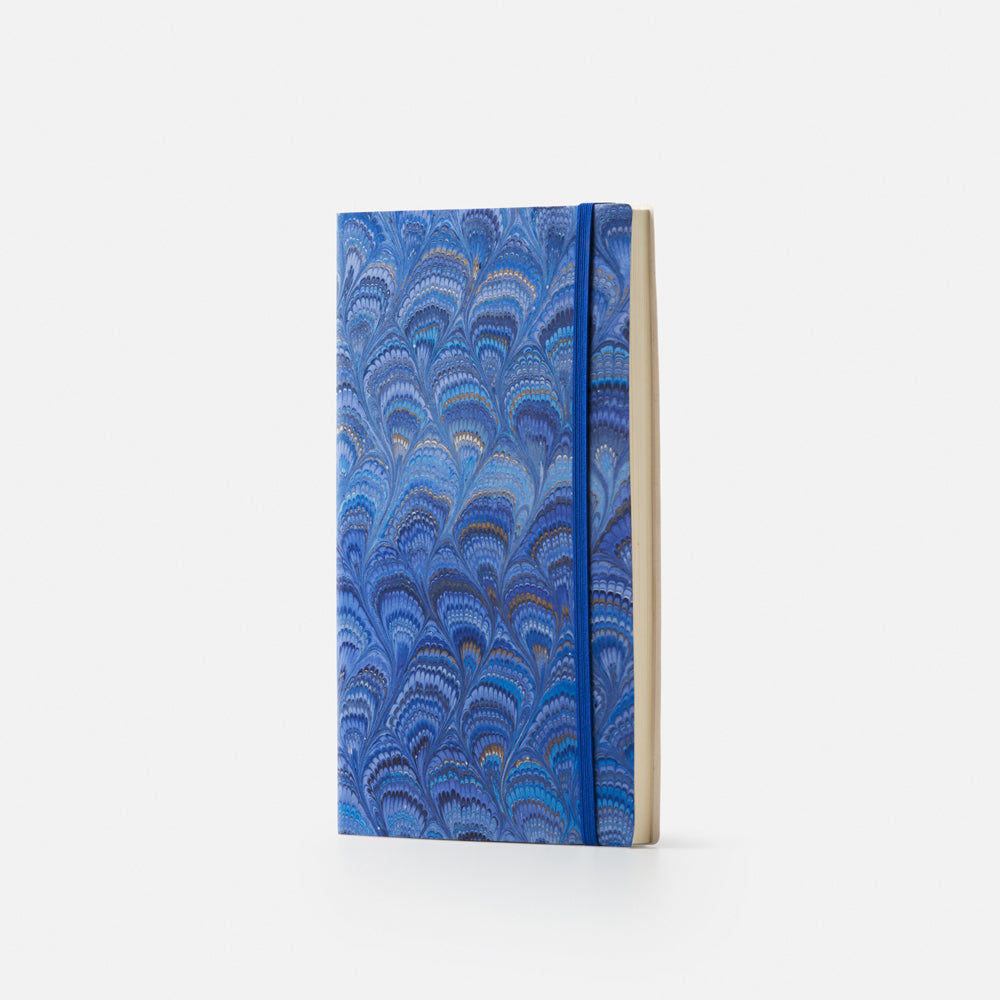 Cottonpaper cover notebook with elastic - Peacocks