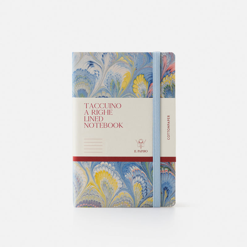 Cottonpaper cover notebook with elastic - Peacocks