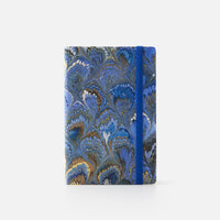 Cottonpaper cover notebook with elastic - Peacocks