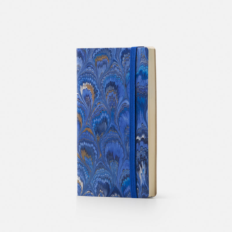 Cottonpaper cover notebook with elastic - Peacocks